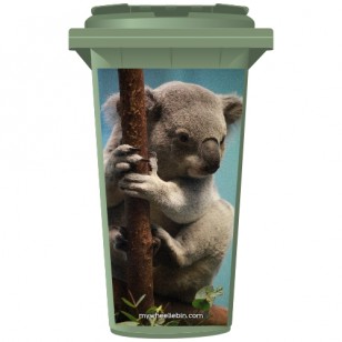 Koala bear On A Branch Wheelie Bin Sticker Panel